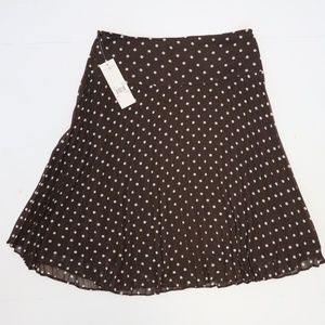 NWT NY Collection PM Brown White Polka Dots Silky